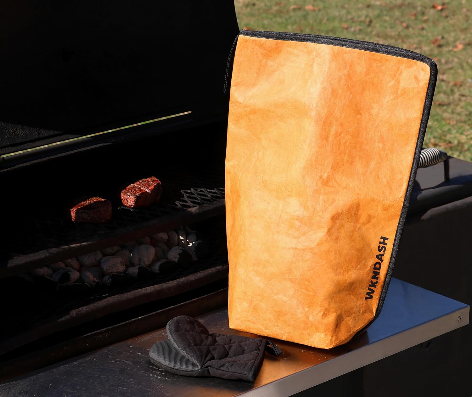 BBQ Blanket for Resting Meat, BBQ Resting Bag with Oven Mitt, Reusable Brisket Blanket for Smoking, Meat Blanket for Grilling Accessories, BBQ Accessories for Large Brisket/Beef/Turkey, Gifts for Men