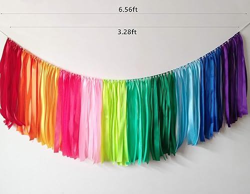Miniatura 5 de Kingsnow Guirnalda de cinta arcoíris pastel de 40 pulgadas para baby shower, decoración de fiesta de cumpleaños, guardería, pancarta de arco iris,