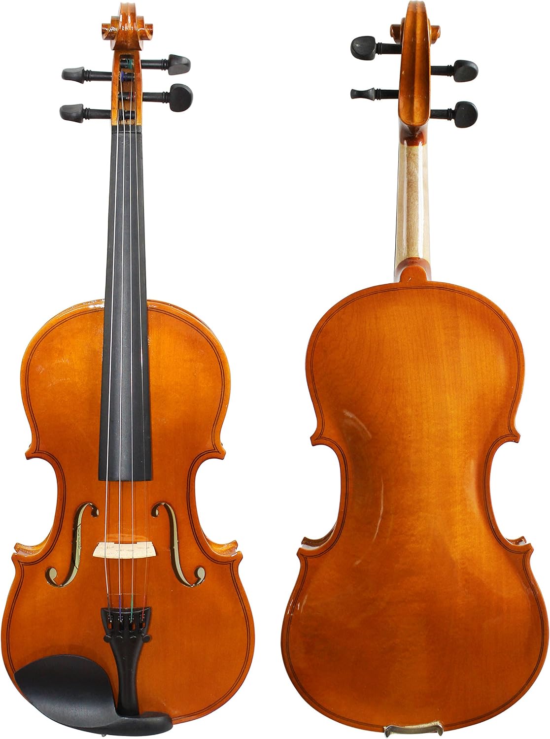 YMC Full Size 4/4 Violin Starter Kit with Hard Case,Bow,Rosin,Extra Strings,Shoulder Rest,Mute,Electronic Tuner,Pinky Holder,Polish Cloth,Violin Hanger-Natural