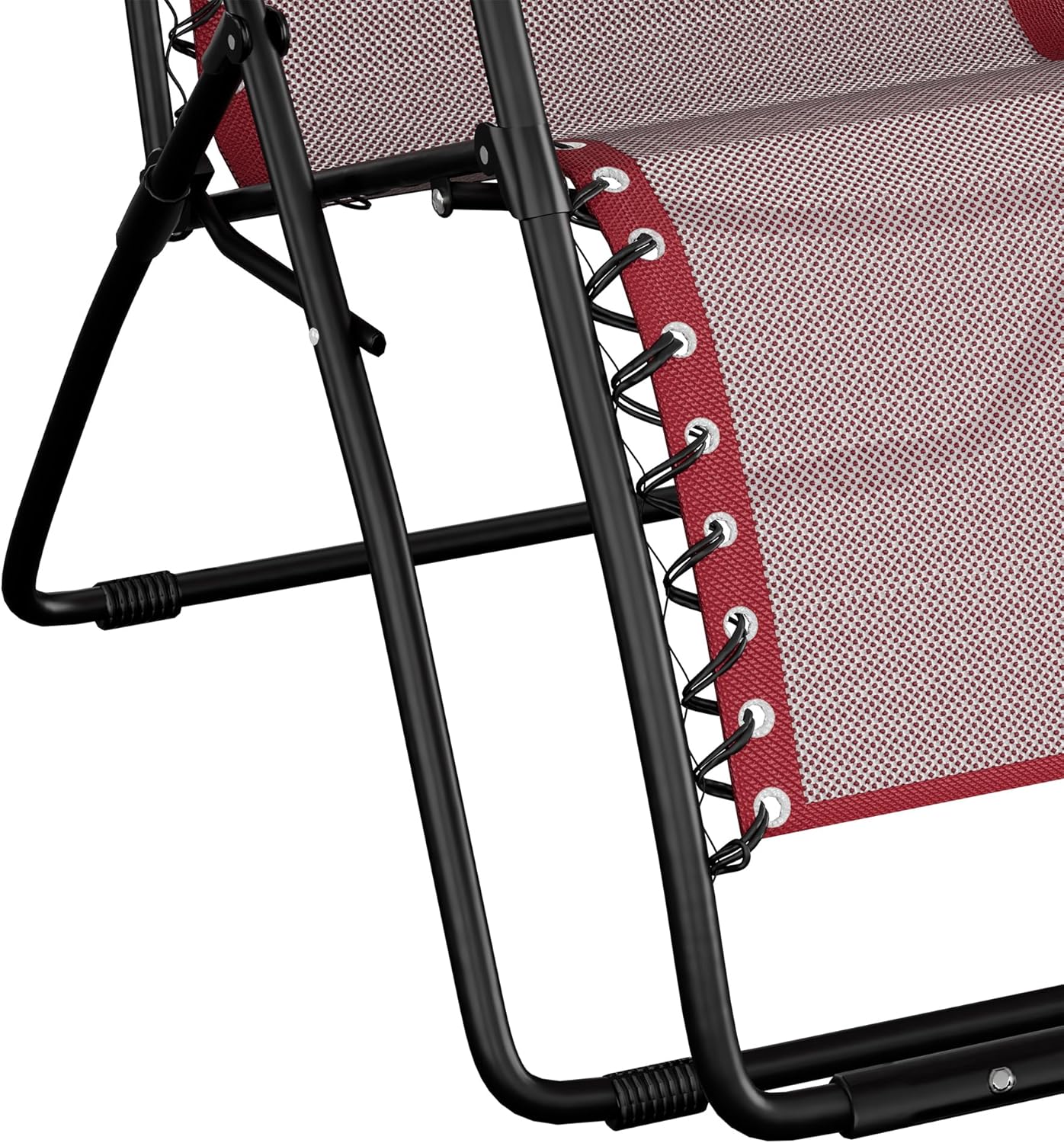 Amazon Basics Outdoor Textilene Adjustable Zero Gravity Folding Reclining Lounge Chair with Pillow, 26", Burgundy