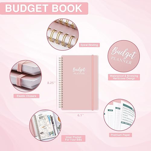 Miniatura 7 de Agenda de presupuesto  Libro de presupuesto con organizador de facturas y rastreador de gastos, 6.3 x 8.4 pulgadas, planificador de finanzas sin