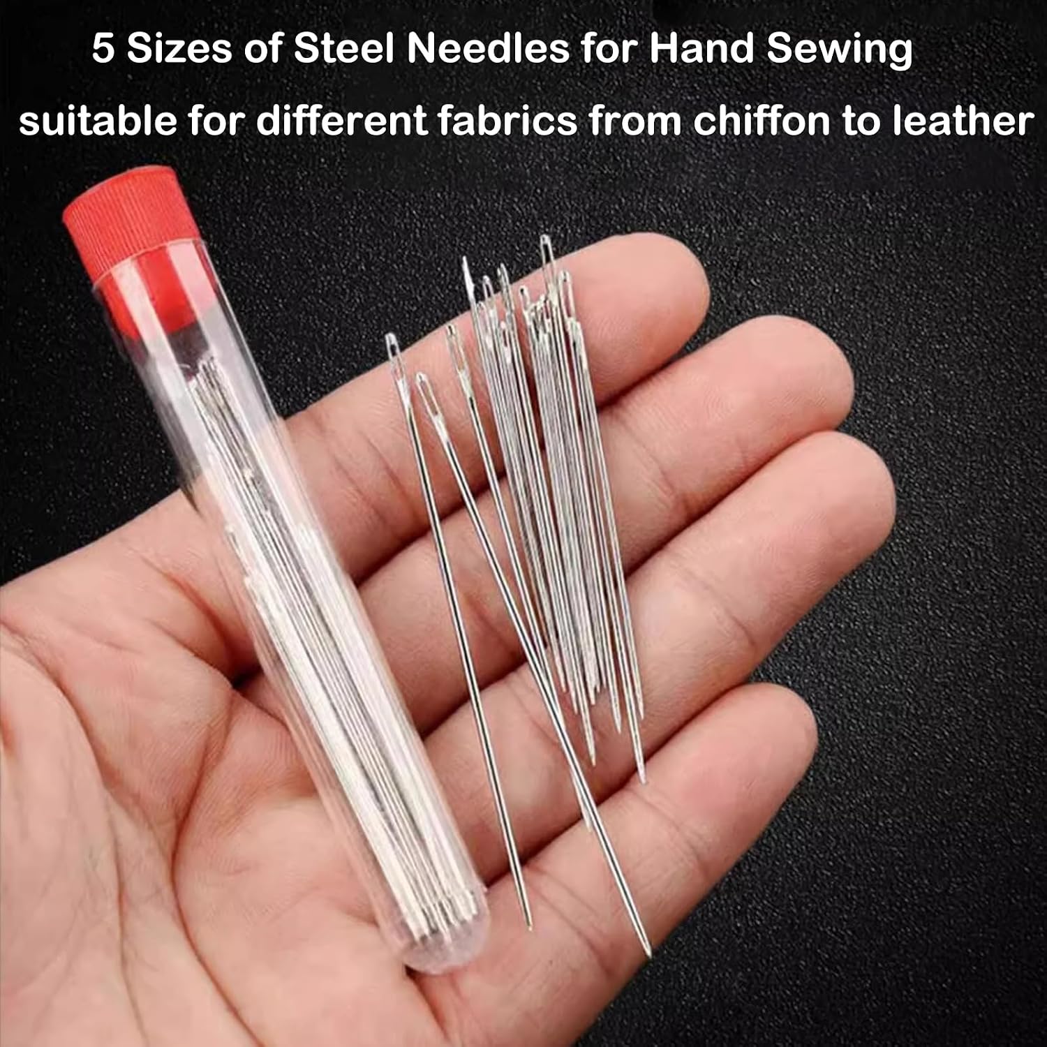 Big Eye Steel Sewing Needles Kit, 37PCS Stainless Steel Sewing Needles, Stainless Steel Hand Sewing Needles, Stainless SteelNeedles for Hand Sewing Kit, for Handcraft Lovers