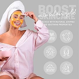 BRUN Jelly Mask Jar White Gold Glycolic AC AHA Peel-Off Face Care Rubber Mask | 23 fl oz Skin Care Moisturizing Gel Mask Jar Spa Set