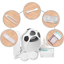 Contact Lens Travel Kit with Cleaner Washer, Portable Contact Box with Mirror Tweezers Remover Tool Solution Bottle for Daily Outdoor (Silver2)