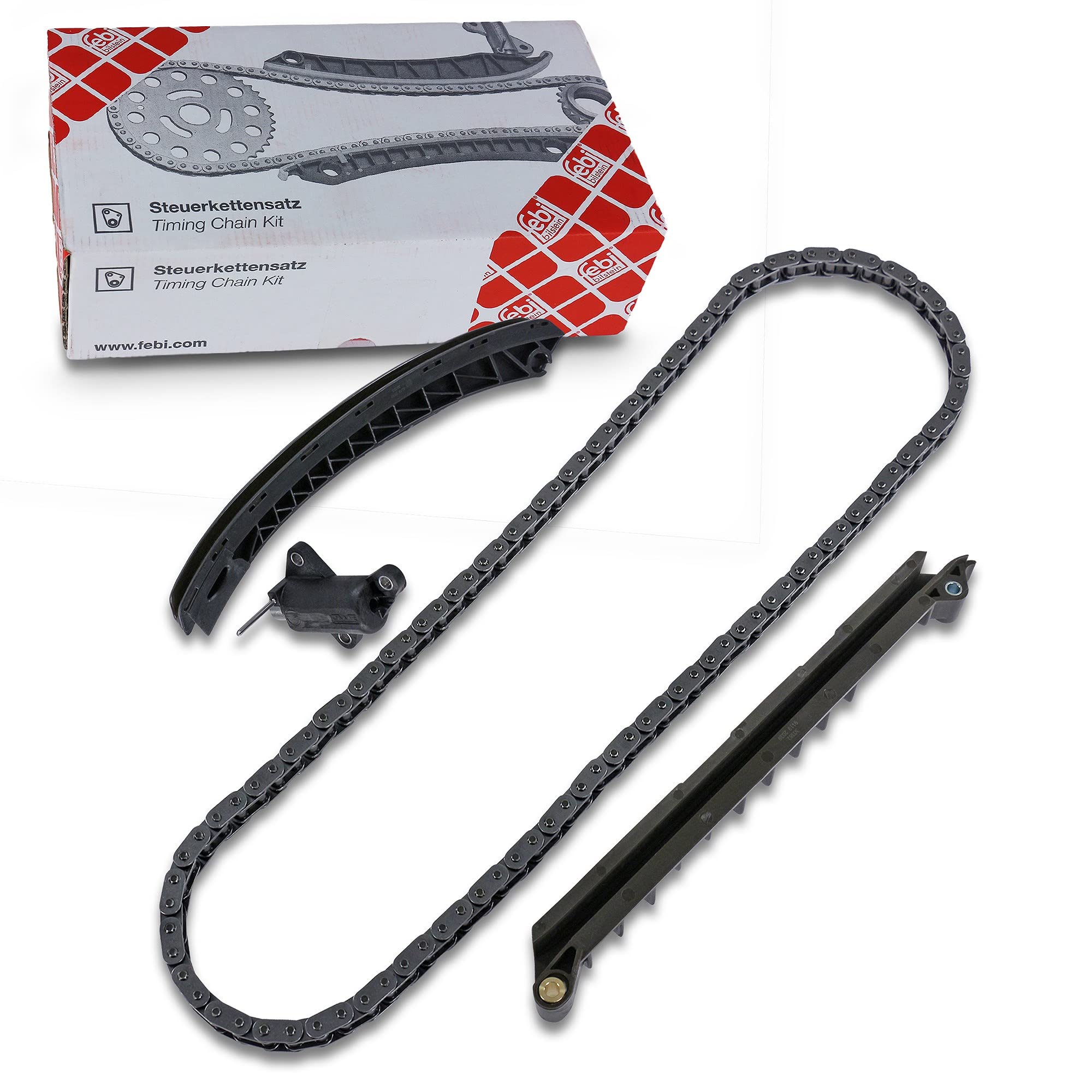 febi bilstein 30381 Steuerkettensatz für Nockenwelle, mit Gleitschienen und Kettenspanner, 1 Stück