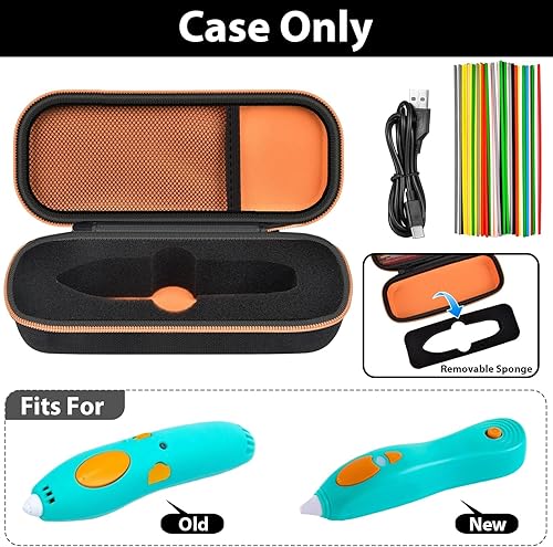 Miniatura 2 de GWCASE Funda compatible con 3Doodler Start+ Essentials (2024 2023) bolígrafo de impresión 3D para niños, organizador de viaje para paquetes de