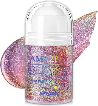 Roll-on Holographic Body Glitter Gel for Body, Hair, Face Shimmer Makeup