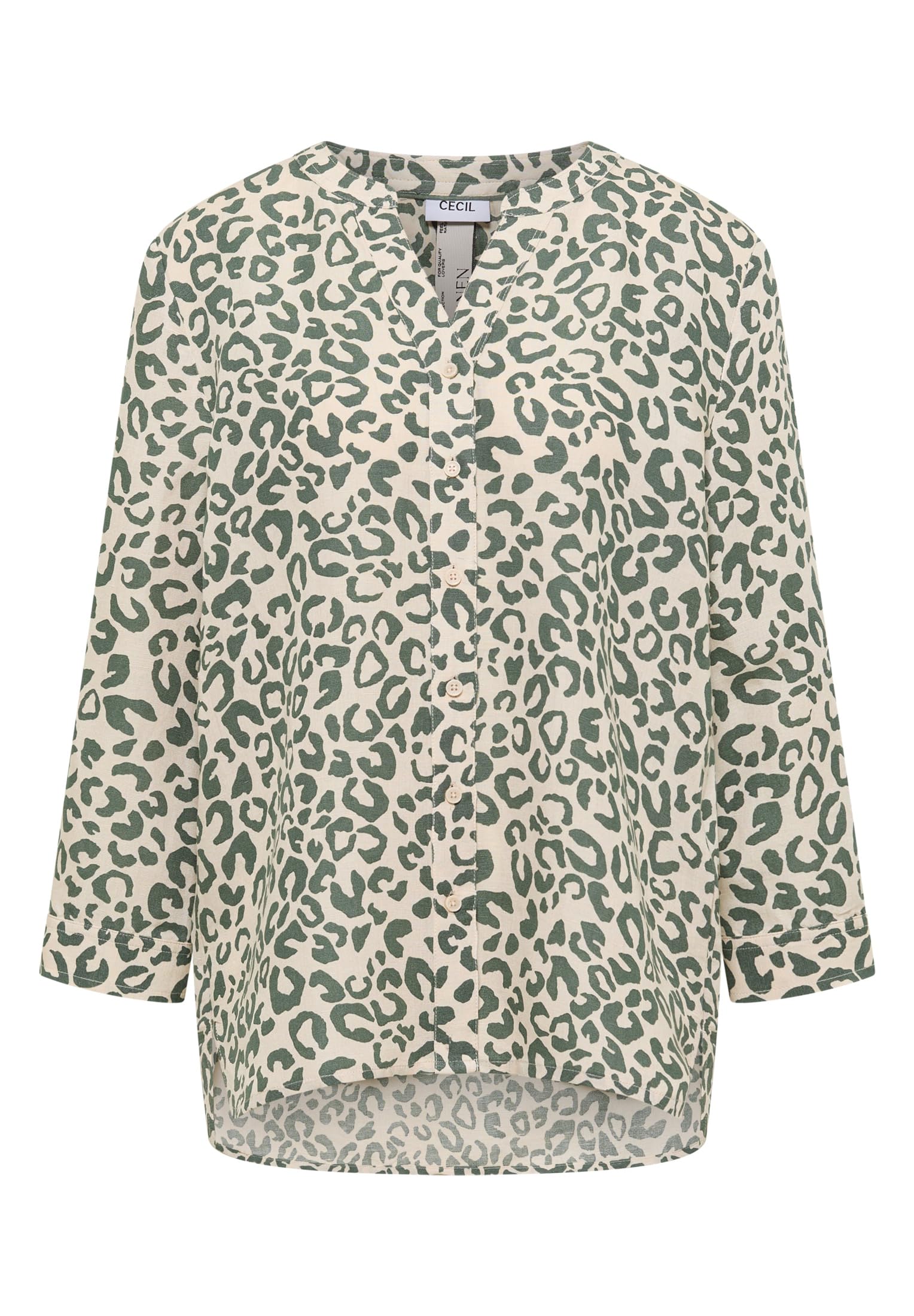 Cecil Bluse mit Leo-Muster aus Leinenmix