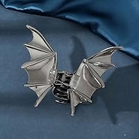 Vista 34 de Pinzas de pelo góticas de murciélago negro para mujeres y niñas, garra de pelo de murciélago gótico de aleación punk negra Y2K para decoraciones