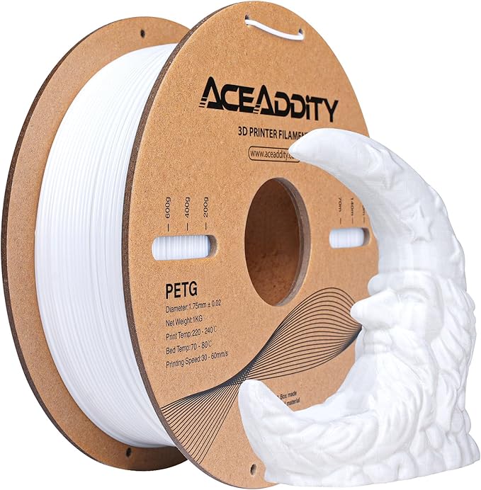 Aceaddity PETG Filament 1.75mm, 3D Printer Filament, Dimensional Accuracy +/- 0.02mm, 1kg(2.2lbs)...