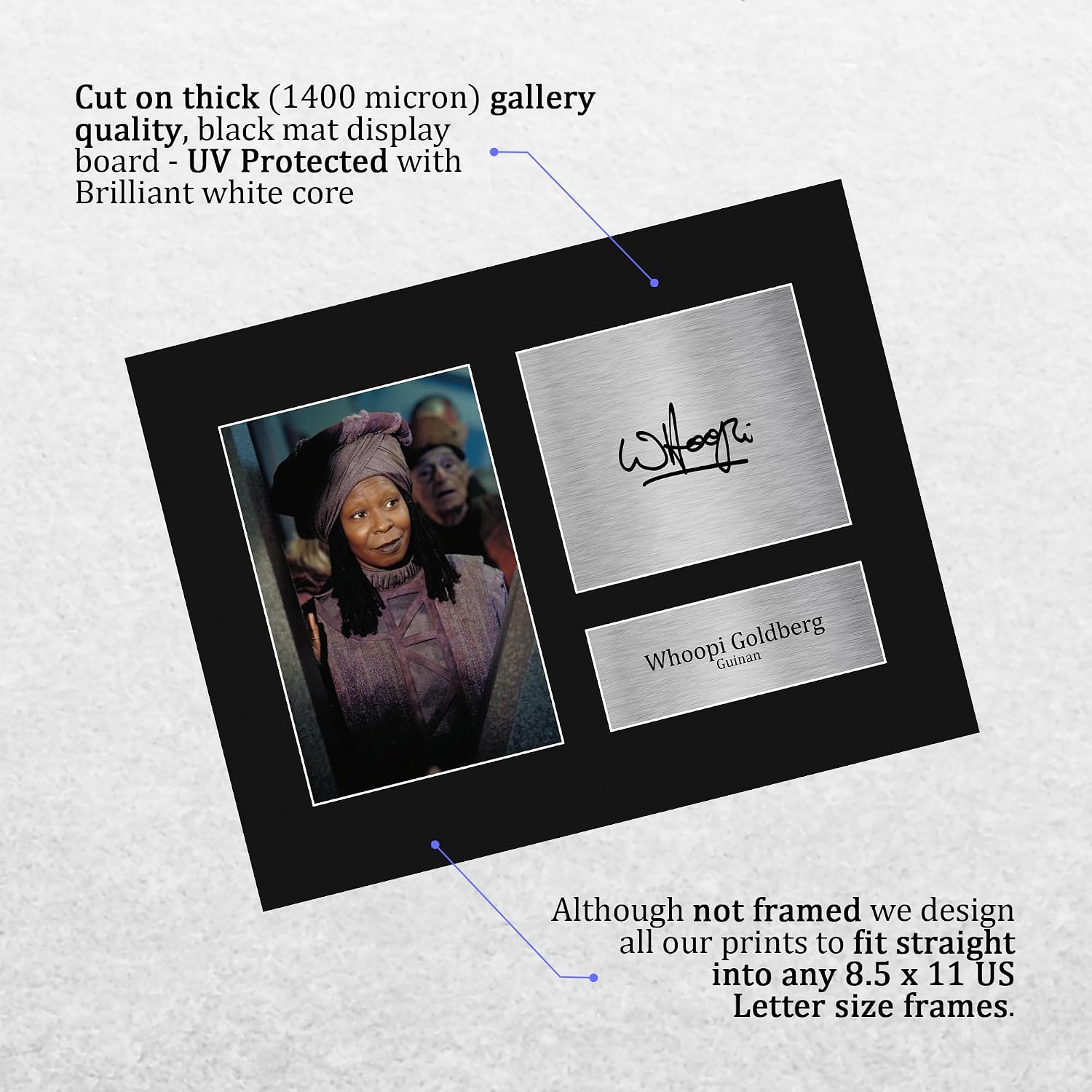 HWC Trading Whoopi Goldberg Star Trek Guinan Gifts Printed Signed Autograph Picture for TV Show Fans - US Letter Size image 3