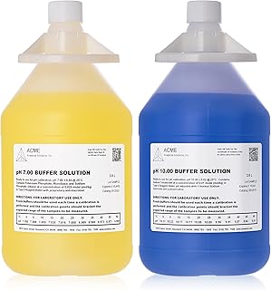 Acme Analytical Solutions pH 7 and 10 Buffer Solutions, 2 Gallons, pH Meter Calibration Solutions, NIST Traceable Reference Standards, Designed for All pH Meters, pH Buffer Combo