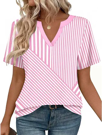  Womens Tops Short Sleeve V Neck Tee Shirts Cute Dressy Casual