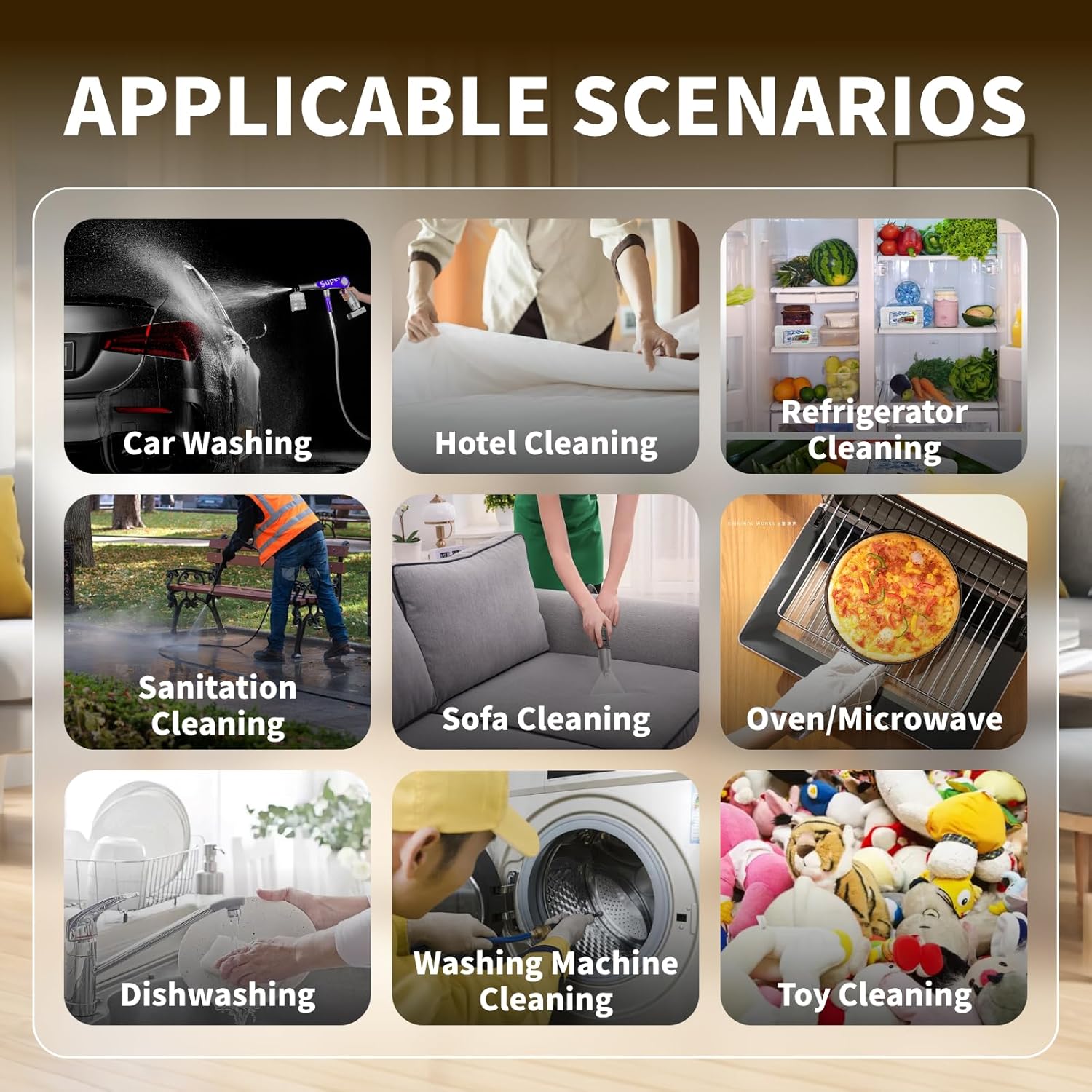 2500W High Pressure Steam Cleaner, 3.5L Portable Steam Washer for Home, Auto & Commercial Cleaning, Multi-Accessory Kit for Effective Surface Sanitization, Yellow