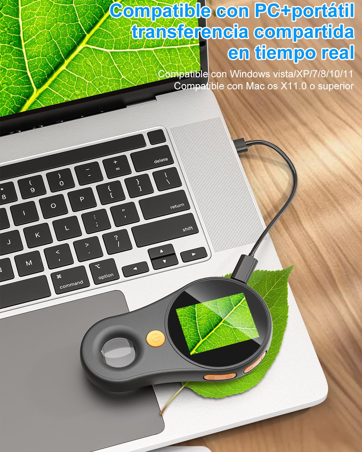 Microscopio para niños, Vankarr microscopio de Mano 500X con Pantalla IPS 2,0", Juguete Educativo de Bolsillo para el Mundo microscópico, para Ciencia, cumpleaños y Navidad, Negro
