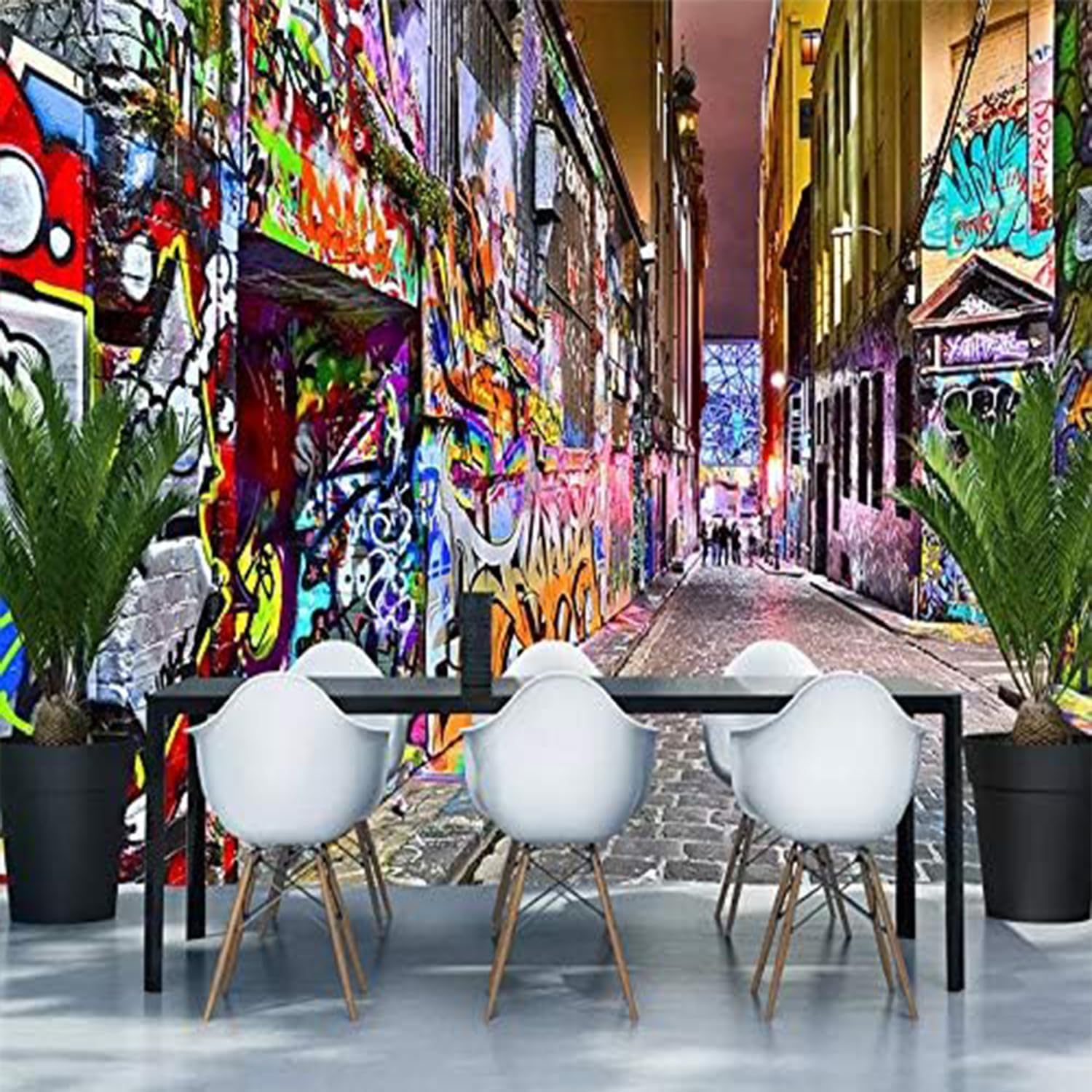 Custom 3D Graffiti Wallpaper Street Wall Painting Stereoscopic Expansion Bar Corridor Dining Room Decor Mural