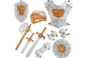 10 Pcs Knight Armor for Kids - Medieval Adventure Role Play Kit