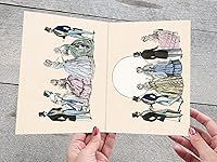 Vista 2 de PIXILUV Tarjeta de felicitación de feliz cumpleaños ~ Hombres y mujeres de la década de 1850 fuera con árboles exuberantes ~ Deseos de cumpleaños