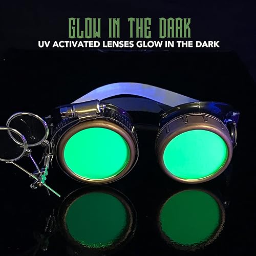 Miniatura 16 de Lentes estilo victoriano Steampunk con diseño de brújula, lentes de colores y lupa ocular A.Azul