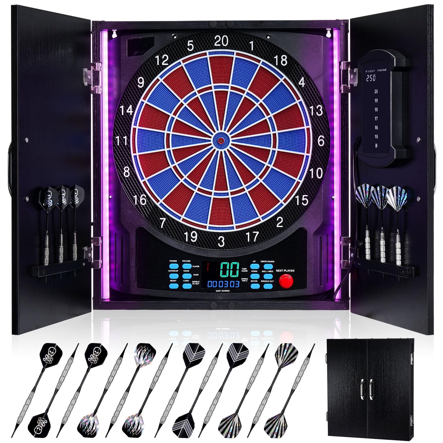 Electronic Dart Board, Electric Dartboard Cabinet Set for Adults