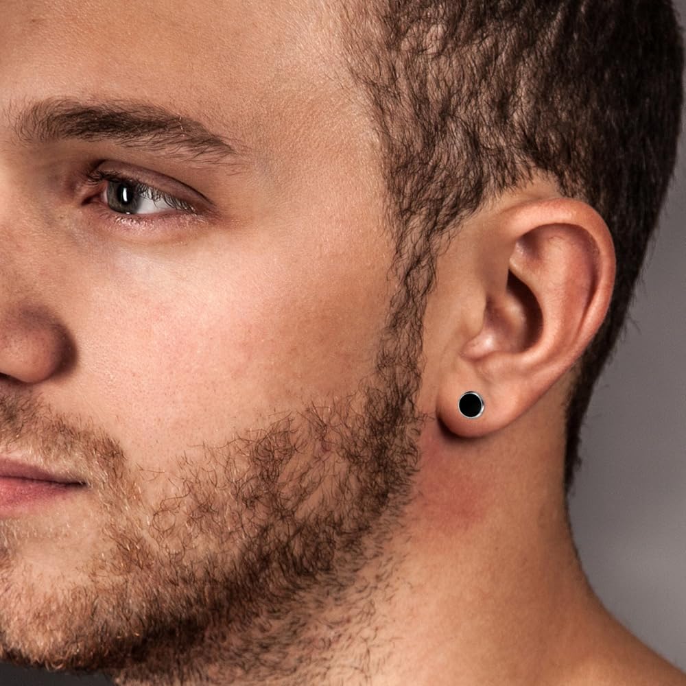 Orecchini Magnetici Uomo 1 Paio Di Orecchini Magnetici In Acciaio - Foto 7
