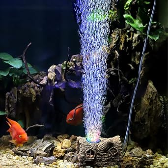 hygger Aquarium LED Bubble Light Fish Tank Air Stone Light Colored Light Ornament for Aquarium Fish Tank