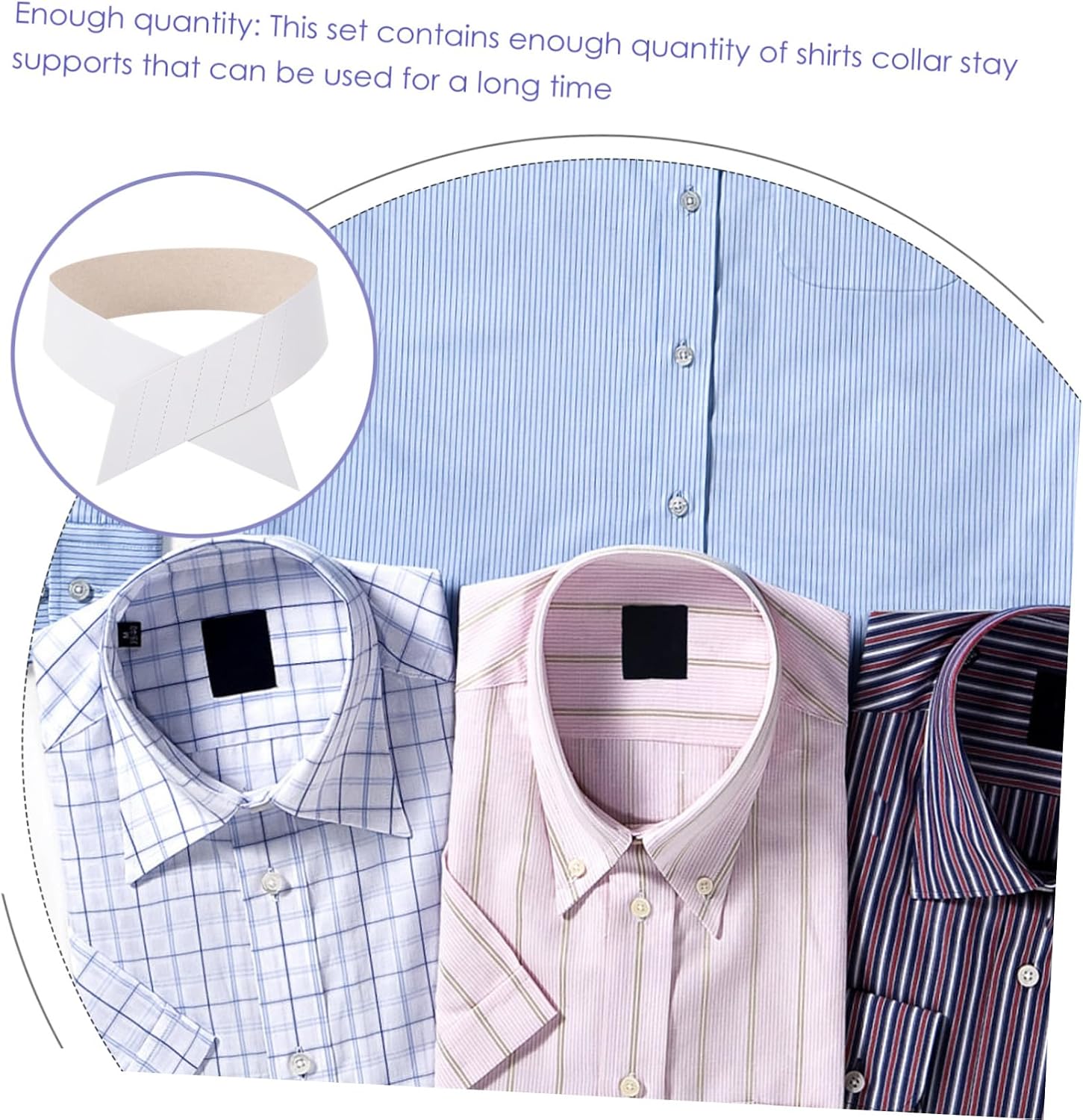 COLLBATH 100pcs Dress Shirt Neck Extender Collar Support Stays for Men Shirts Paper Collar Stays