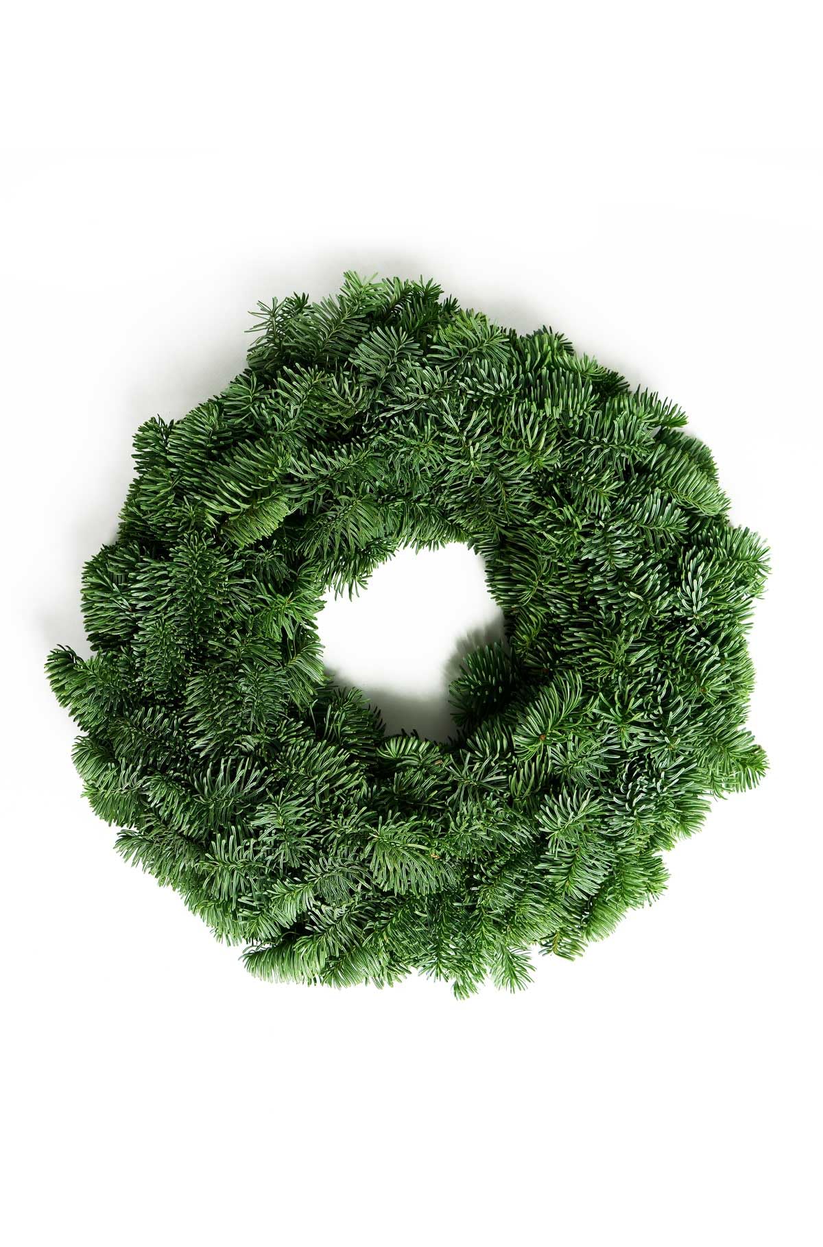 Adventskranz - Tannenkranz echt - Tellerkranz Nobilis - einseitig gebunden - kein Plastik (Ø 50 cm)