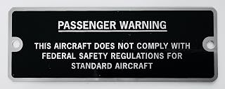 Amateur-Built Passenger Warning Experimental Aircraft Placard