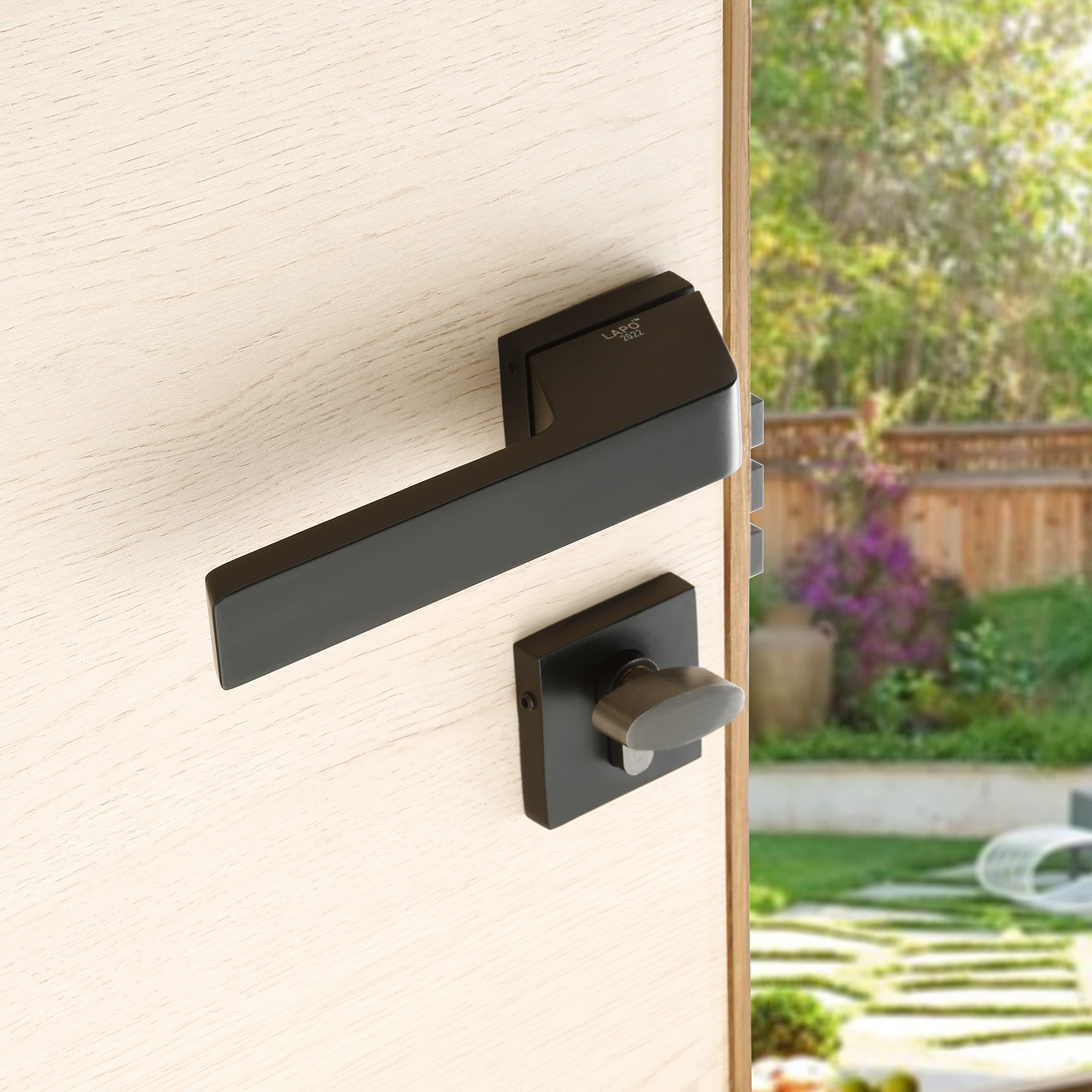 LAPO Mortise Door Lock for Home Main Door & Bedroom with Handle - Left-Right Fit 30-50mm Door Home Office Hotel - Heavy-Duty 70mm Cylinder - 50x85mm Body - 3 Brass Keys | Black Finish | Ro-154 — Amazon image 7