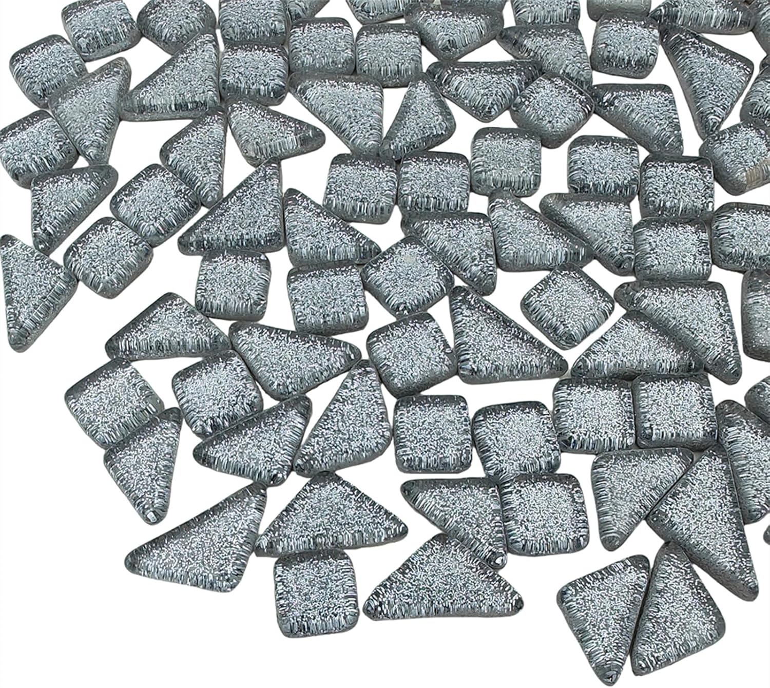 Mosaic Tiles,Glass Tiles, Shine Crystal Mosaic Glass Pieces Bulk Assorted Square and Triangle Glitter Crystal Mosaic Tiles for Home Decoration or DIY Crafts 200g (Black)