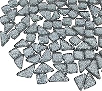 Vista 5 de Azulejos de mosaico, azulejos de vidrio, piezas de vidrio de mosaico de cristal brillante, surtido de azulejos cuadrados y triangulares de cristal