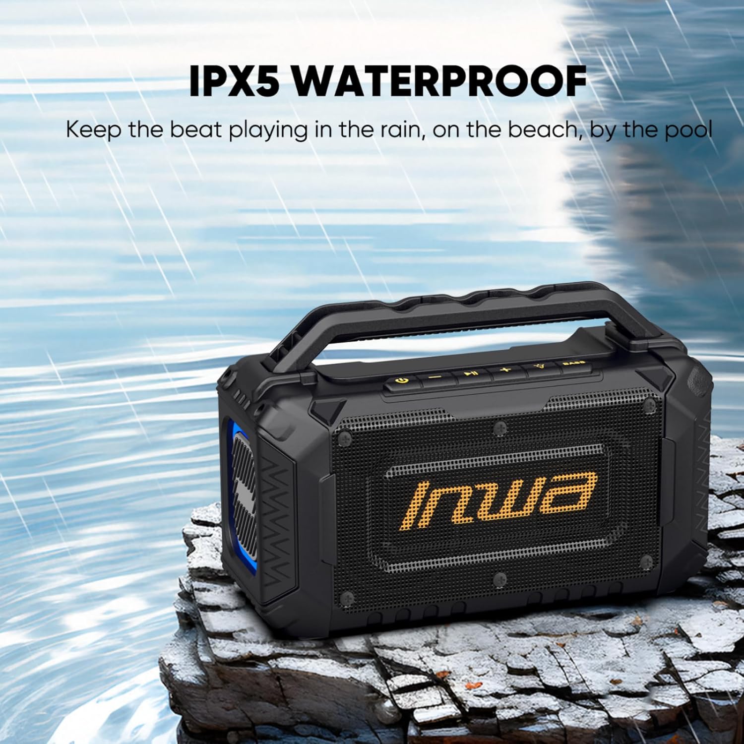 IPX5 Waterproof speaker in a wet environment