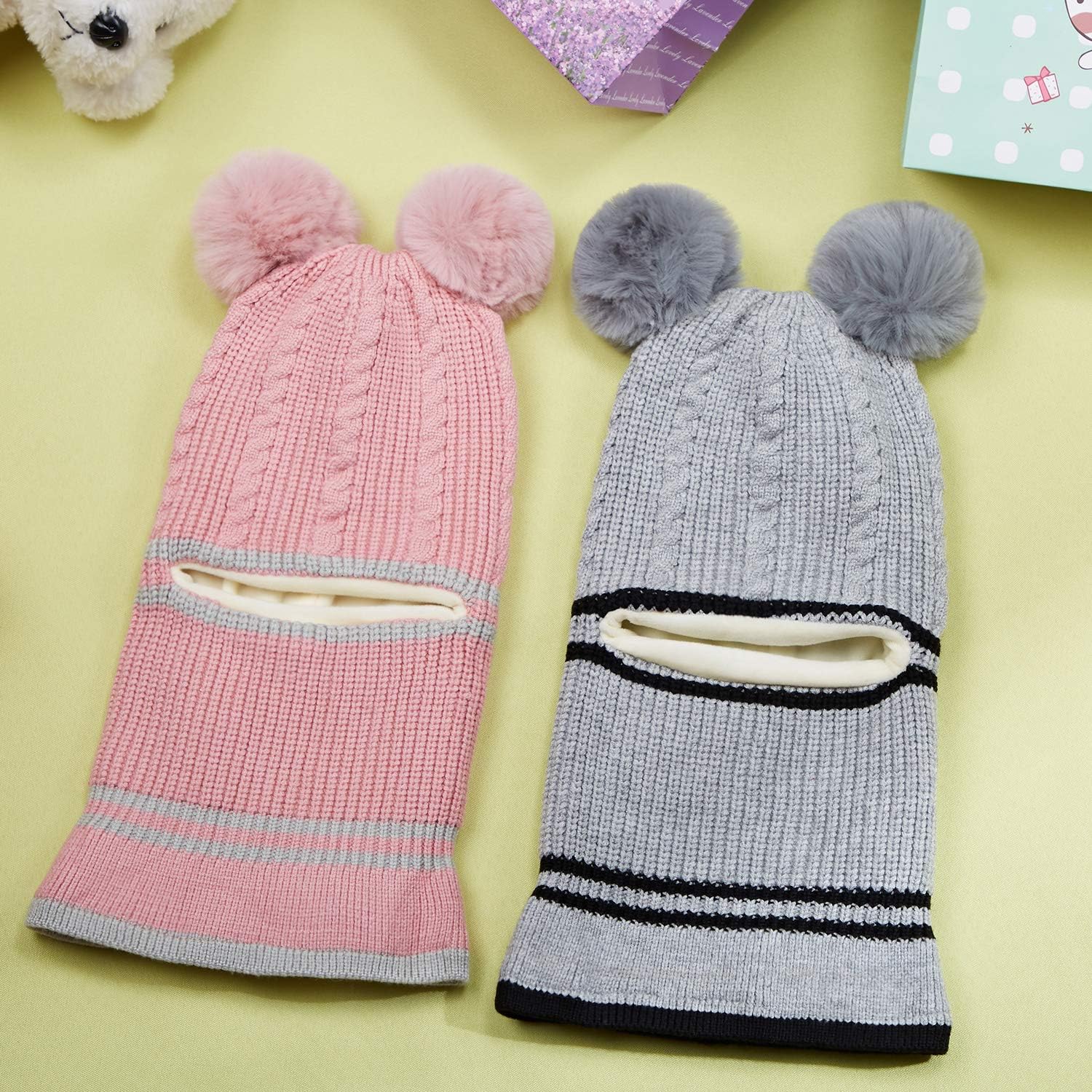 2 Pieces Kids Hood Scarf Kids Knit Hat Winter Thick Earflap Skull Caps for Boy Girls - Image 6