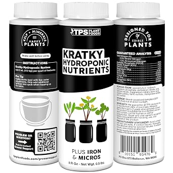 Kratky Hydroponic Fertilizer, Liquid Plant Food for Strong Growth, 8 oz