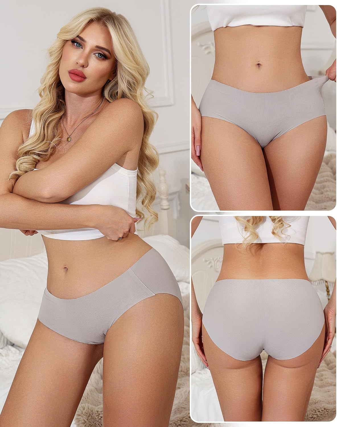 Womens Seamless Underwear No Show Hipster Panties Full Coverage Strench Breathable Bikinis Briefs 6 Pack - Image 2