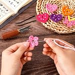17pcs Large Eye Sewing Needles Kit, Include Curved Tapestry Needle & Straight Blunt Needle Sharp Large-Eye Hand Knitting Needles with Wooden Case for Crochet Projects