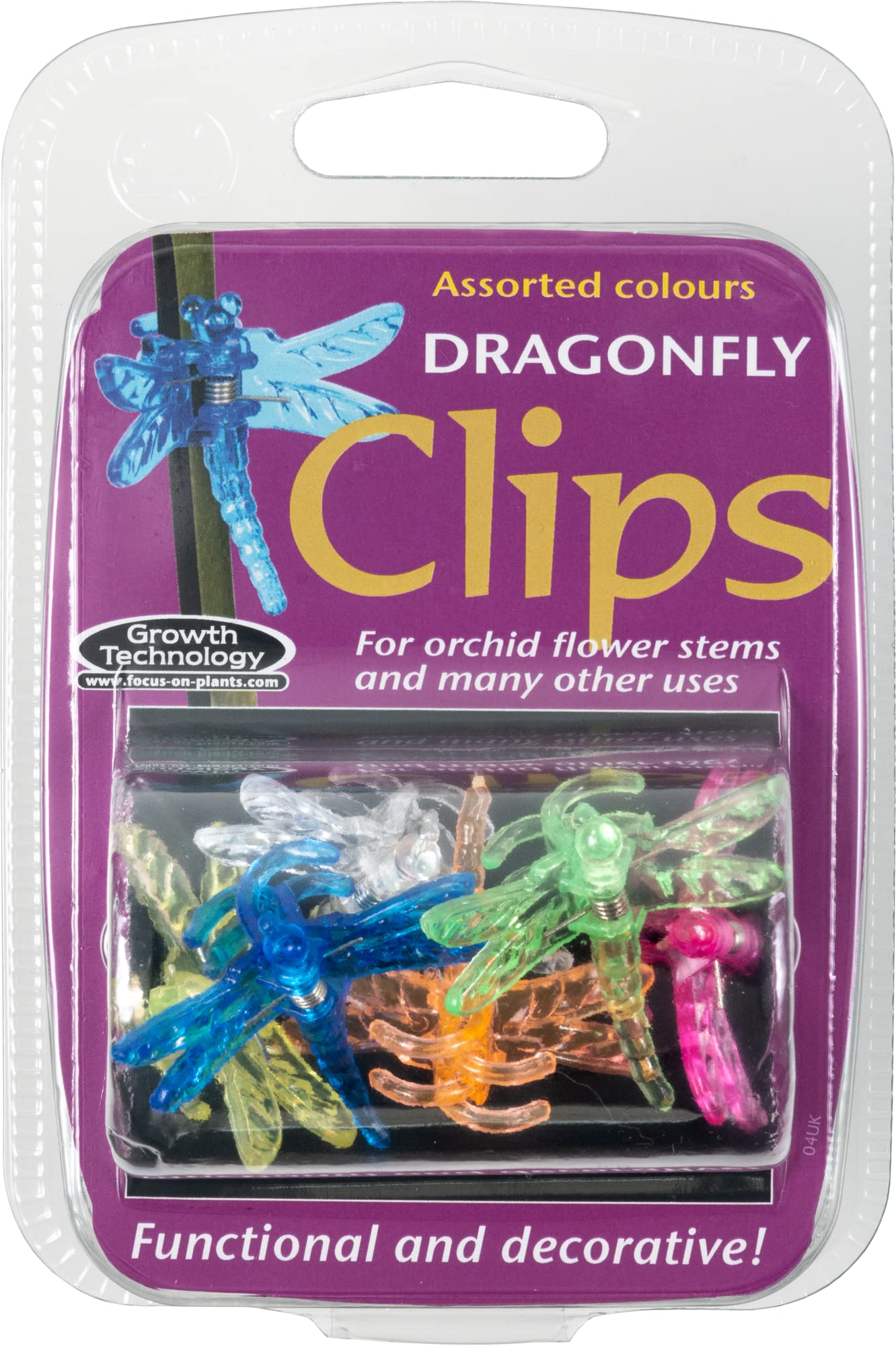 Dragonfly Plant Clips - Assorted Colours (Pack of 6 )
