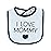 Hudson Baby Unisex Baby Fiber Filled Drooler Bibs 3pk, I Love Mommy Lt. Blue, One Size