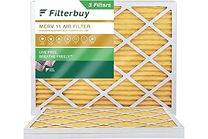 FilterBuy 20x25x1 Air Filter MERV 11 Allergen Defense, Protecting Your Indoor Paradise (3-Pack)