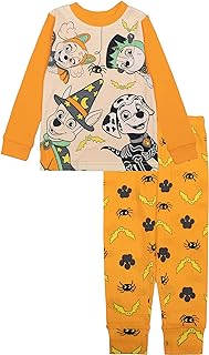 Boys' Little Unisex Paw Patrol | Baby Shark 2-Piece Snug-Fit Cotton Pajamas Set, Spooked PUPS