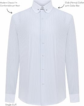 mens white dress shirt with collar bar Dress Shirt Pinpoint Solid