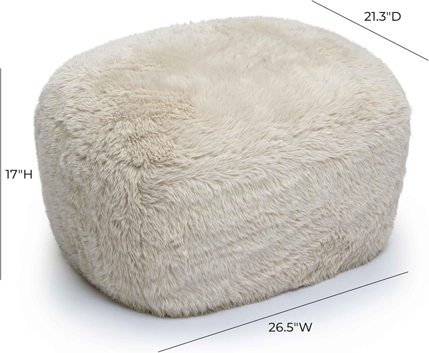 Tov Furniture Britt Natural Vegan Shearling Ottoman