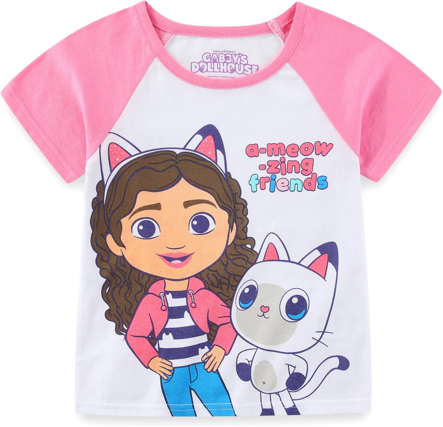 DREAMWORKS GABBY'S DOLLHOUSE Girls Short Sleeve T-Shirt and French Terry Shorts Set for Toddler and Big Kids - Image 2