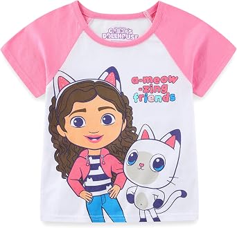 DREAMWORKS GABBY'S DOLLHOUSE Girls Short Sleeve T-Shirt and French Terry Shorts Set for Toddler and Big Kids