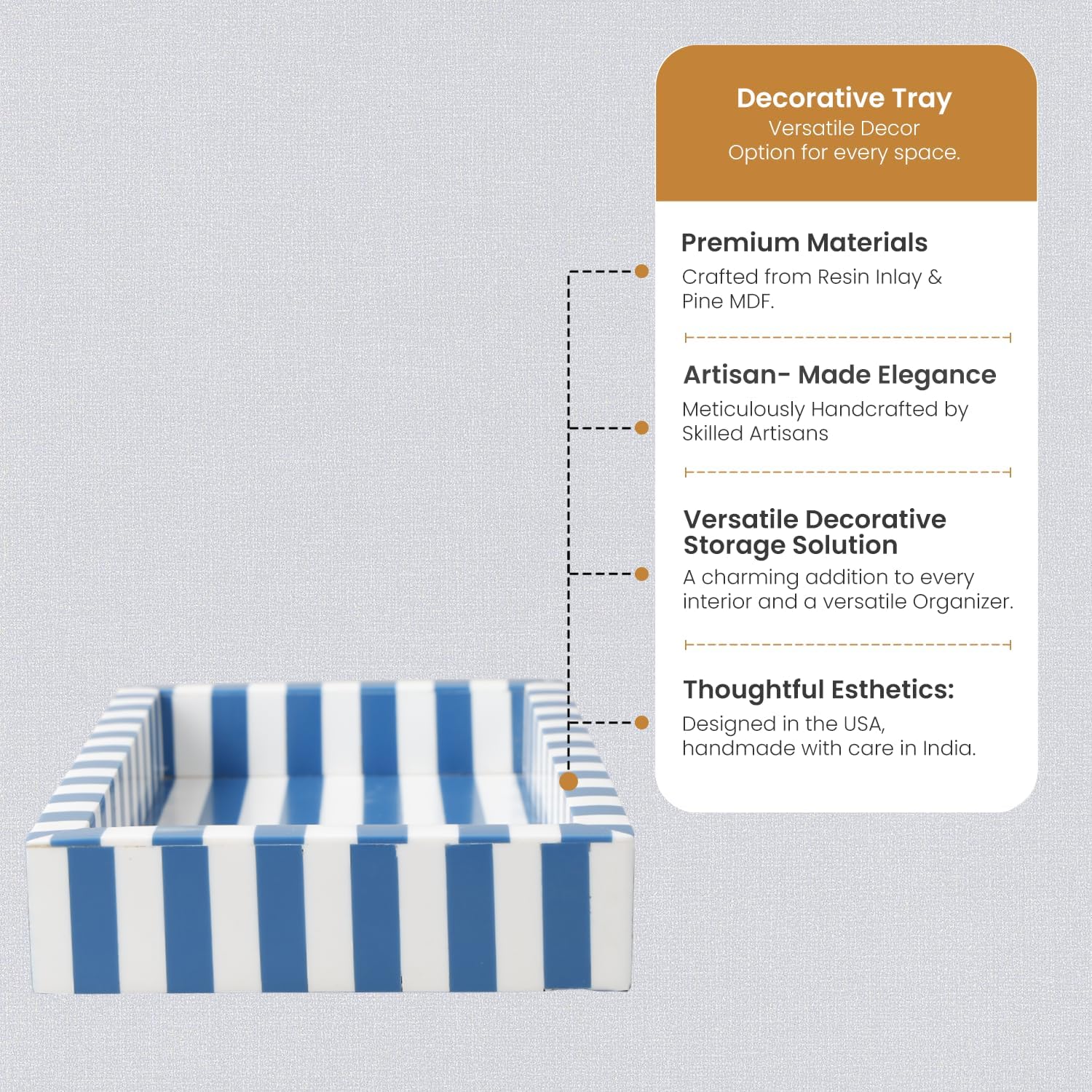 Handicrafts Home Guest Bathroom Towel Tray 10x6 Inch - Organizer for Jewelry, Towels, and Paper Hand Towels, Office Desk - Napkin Holder, Vanity Organizer, Makeup Accessory Organizer - Volupte