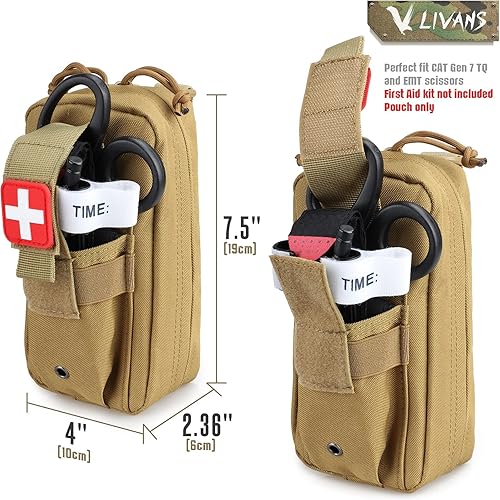 Miniatura 2 de Bolsa táctica MOLLE médica, bolsa de primeros auxilios EMT desmontable IFAK kit de trauma para uso diario bolsa de supervivencia incluye parche