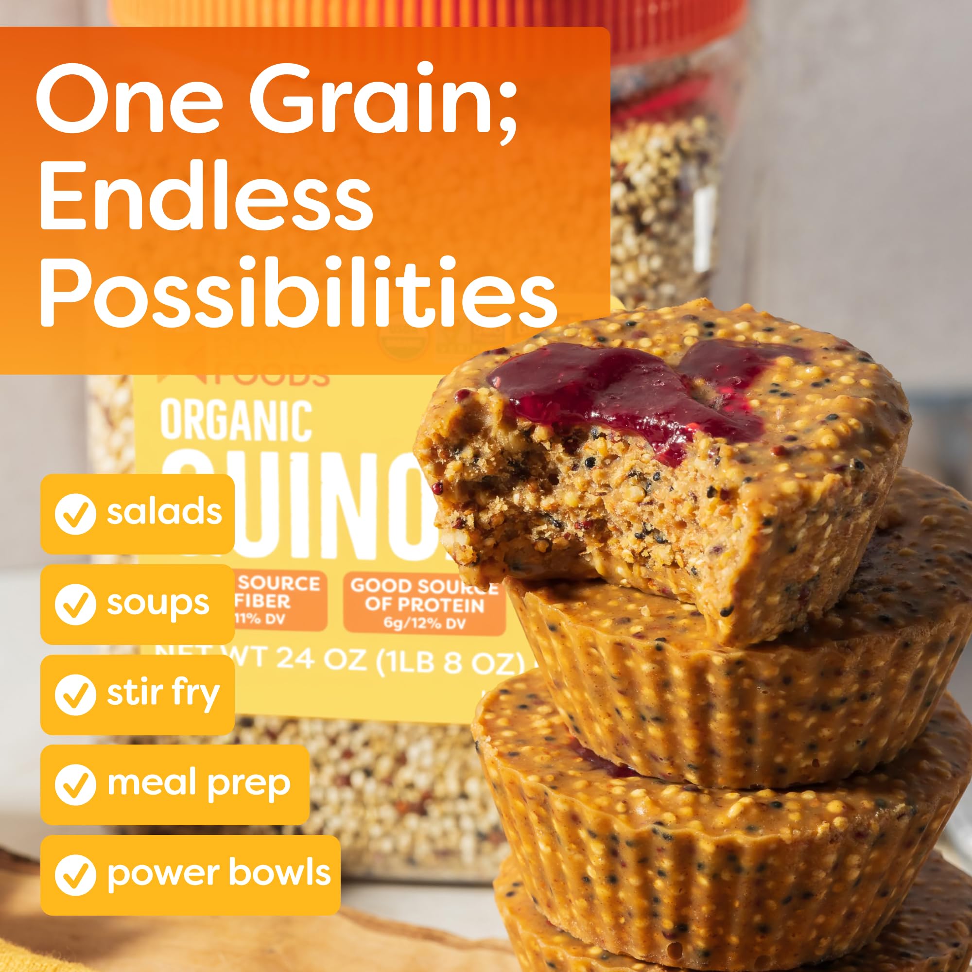 Organic Quinoa, Vegan, Complete Plant Protein, Gluten Free, Low Glycemic Rice Replacement, 24 ounce