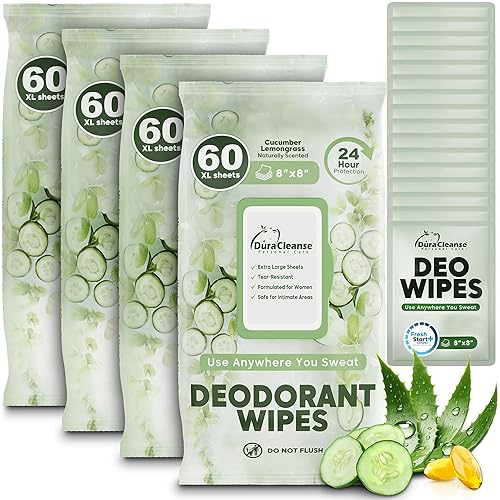 Miniatura 12 de Dura Cleanse Toallitas Corporales XL para Adultos – Baño Sin Enjuague, 50 Unidades + 4 Hojas de Ducha de Viaje, Paños Desechables Gruesos de 10" x