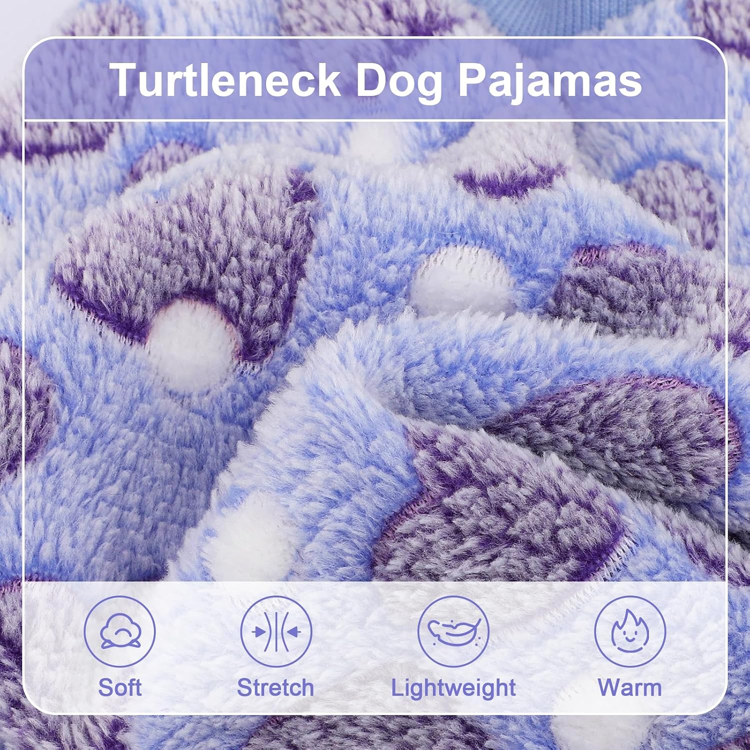 DaFuEn Dog Fleece Sweater, 4 Leg Full Coverage Warm Jumpsuit Pajamas for Small Dogs, Soft Stretchy Dog Pajama for Teacup Chihuahua, Yorkie & Small Cats (Blue Heart, XXXS)